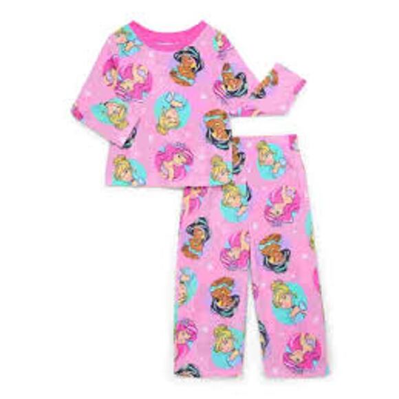 Disney Toddler Girls Microfleece Pajama Set 2-Piece Pink Size 5T - Picture 1 of 1